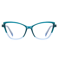 Monture de lunettes optiques Partagas TR90 œil de chat avec charnières à ressort et branches à fixation par broche, anti-lumière bleue, pour femmes