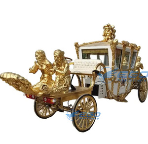 Fabricant de carrosses de mariage électriques dorés de luxe pour chevaux, vente en gros - Product Image 3