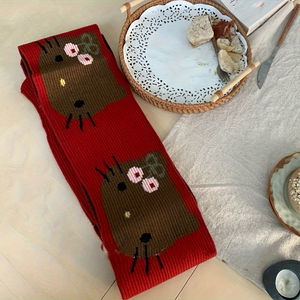 69 polegadas/177 centímetros Sanrio HelloKitty lenço de malha-Inverno Neck Warmer Vermelho, Soft Cozy KT Acessório, Coleção Natal - Product Image 5