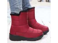 Bottes de neige mi-mollet pour femme résistantes au froid, imperméables, coupe-vent, doublées polaire, avec soutien de la voûte plantaire, semelle antidérapante, pour usage quotidien en extérieur