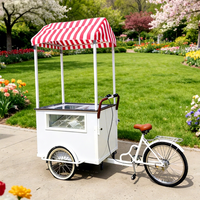 Chariot de vente de glaces italiennes, de sucettes glacées et de gelato, avec vitrine, pour usage commercial, à vendre
