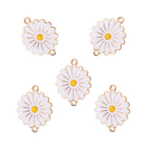 ジュエリー作りブレスレットDIY手作りクラフト用金メッキエナメルフラワーチャームコネクタ - Product Image 5