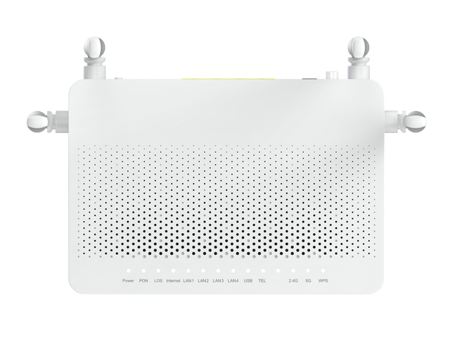 XPON ONU 4GE AX3000 Dual Band WiFi 6 VoIP SIP Ready Router with 4 Antennas TR069 OMCI Management for FTTX Triple Play