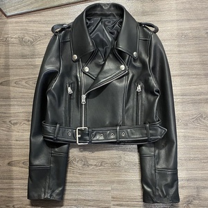 2025 Spring <strong>pink</strong> Real Sheepskin Leather <strong>Jacket</strong> Leather <strong>Jackets</strong> Woman <strong>Biker</strong> Leather <strong>Jacket</strong> - Product Image 2