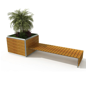 Banc de <span class=keywords><strong>jardinière</strong></span> deux en un personnalisé en usine banc long de parc en bois - Product Image 2
