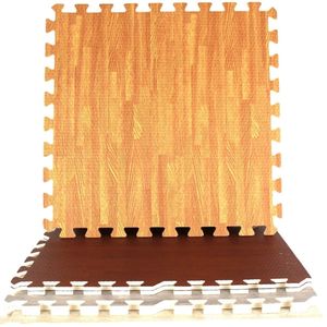 Piastrelle Tatami ad incastro in EVA da 61cm, tappetino per giunti in schiuma di venature del <span class=keywords><strong>legno</strong></span>, tappetino per cuscino per gattonare per la casa, il soggiorno, la stanza dei giochi - Product Image 2