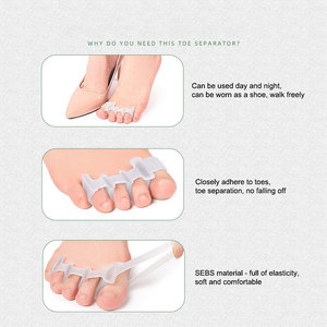 Clip de pied pour hommes et femmes Hallux Valgus Ajusteur Sebs Séparation des orteils Absorption des chocs et soulagement de la pression Séparateur d'orteils à quatre trous - Product Image 3