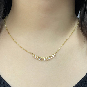 Collar de Clavícula ROXI S925 de Plata de Ley con Corona Dorada y Circonita, Diseño Creativo y Versátil - Product Image 3