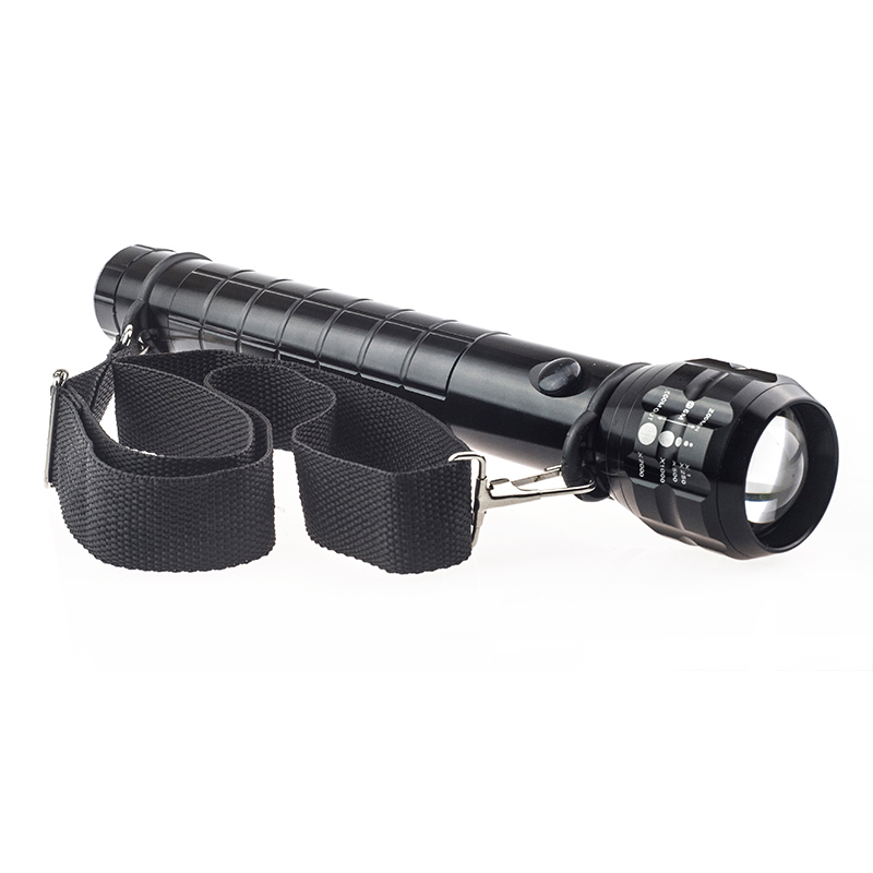 Outdoor Wandelen Patrol Utility High Power Grote Led Zaklamp Zaklamp Met Kompas