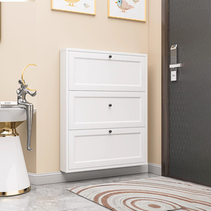 Đồ nội thất nhà siêu mỏng giày lưu trữ tủ giá thép Giày giá Tủ sắt tủ giày - Product Image 4
