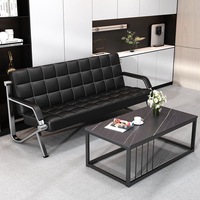 Chaise de salle d'attente en cuir PU avec structure métallique, sièges de réception publique pour bureau, hall, clinique, hôpital, zone d'attente