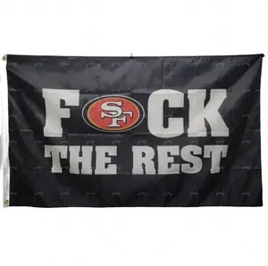 High Quality custom San Francisco 49ers Flag 3ftx5ft San Francisco 49ers Black F The Rest Flag NFL