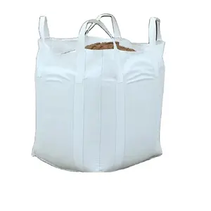 Jumbo Túi lớn Túi phế liệu PP 500 1000kgs Top trắng váy chéo Phẳng Màu in ấn Tính năng trọng lượng dưới vòng lặp vật liệu an toàn SHN