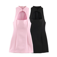PB&ZA Femme 2026 Nouvelle Robe Mini Chic Tendance Été Unie Élégante Sans Manches Robe Femme Vestidos Robe Mujer
