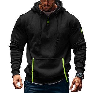 Sweat-shirt à capuche pour homme doublé en polaire avec plusieurs poches zippées, grande taille, automne-hiver, décontracté, respirant, vêtements de sport - Product Image 2