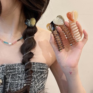 Pince à cheveux spirale en forme de cœur pour femme, élastique à cheveux, accessoire capillaire élégant pour queues de cheval, tenues quotidiennes et de soirée - Product Image 2