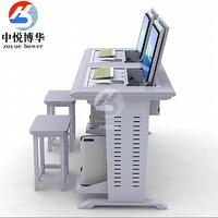 Bureau d'ordinateur rabattable multimédia pour salle de classe Moniteur LCD rabattable Table de bureau pour salle de classe Hôte externe