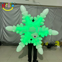Costume gonflable flocon de neige portable avec ailes lumineuses LED pour défilé de Noël