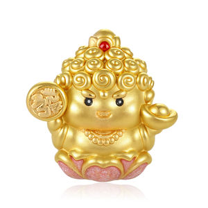 Personnalisable luxe micro-dur or haut de gamme bijoux en or 24k pur trésor bracelet en forme de bouddha perlé - Product Image 1