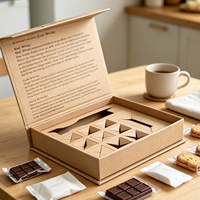 Caja de Regalo Magnética de Papel Kraft Personalizada con Inserto de Papel Troquelado, Caja de Embalaje con Impresión Interior Completa para Set de Regalo de Chocolate