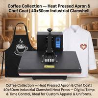 40x60cm Clamshell Warmtepersmachine Digitale Sublimatie Transferdruk Groot Formaat T-Shirt Textiel Kleding Industrieel