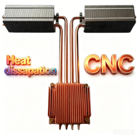 Dissipateur thermique à haute conductivité thermique en cuivre usiné CNC de précision à haute efficacité pour la dissipation de chaleur des alimentations électriques
