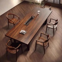 Nouvel ensemble de table et de chaises à thé en bois de noyer massif de style chinois, meubles multifonctionnels pour bureau et salon, modèle Aika0608