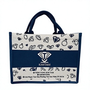 Bolsas de Mano de Lona y Yute con Logotipo Personalizado Impreso al por Mayor, Diseño de Correa de Hombro Simple para Uso Promocional y de Compras - Product Image 1