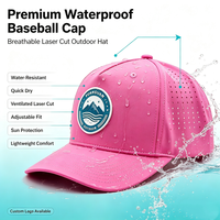 Gorra de Béisbol Deportiva de Poliéster Impermeable con Logotipo de PVC, de Secado Rápido, Unisex, Nueva Moda, con Cuerda Perforada con Corte Láser