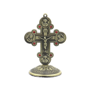Croix en métal Crucifix Catholique Chrétien Croix amère Jésus Église orthodoxe orientale Apôtre Maison Voiture Ornement religieux rétro - Product Image 3
