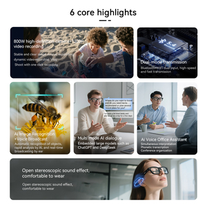 Blackview BV100 AI Smart <b>Glasses</b> 2K <b>Camera</b> 1200P Video 200mAh BT5.4 WiFi Translation Recording Audio Eyewear - Product Image 6