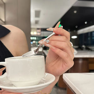 Lot de 6 <span class=keywords><strong>Petites</strong></span> Cuillères de Cuisine en Acier Inoxydable, Cuillère à Glace Design Classique <span class=keywords><strong>Argent</strong></span>é, Cuillère en Métal pour Caviar, Miel, Thé et Café - Product Image 3