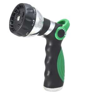 Pistola de agua para jardín con boquilla de plástico verde, patrones de pulverización variables, llave de pulgar para riego, lavado de coches y uso doméstico. - Product Image 4
