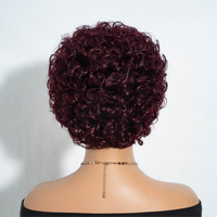 Cheveux brésiliens bouclés courts Remy, fabriqués à la machine pour perruque, couleur photo, 100% cheveux humains vierges, densité 150%, pour femmes noires
