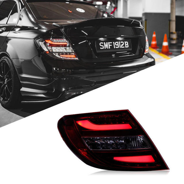 For 2007-2010 Mercedes-Benz W204 LED Taillight Assembly, Suitable for C180 C200 C260 Modified LED Rear Taillights