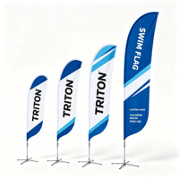 Drapeau à plumes imprimé sur mesure avec base à eau pour la promotion extérieure et la publicité