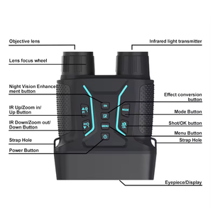 Jumelles de Vision nocturne numérique HD 4.5 "4K IR télescope infrarouge pour la chasse en plein air Photo/enregistrement vidéo, grand écran le plus récent - Product Image 4
