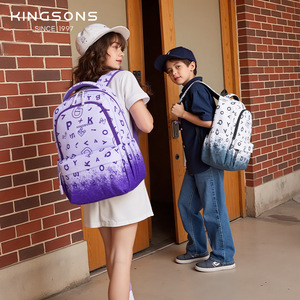 Kingsons <b>Student</b> <b>Backpack</b> 15 Inches Gradient Letter Pattern School Education <b>Backpack</b> - Product Image 1