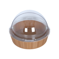 Panier de présentation et de stockage pour buffet traiteur, pour pain, fruits, légumes, avec couvercle en polycarbonate