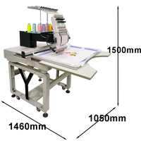 Nouvelle machine à broder informatisée à tête unique haute performance 12/15 aiguilles avec moteur 800x500mm pour casquettes, t-shirts et logos 3D
