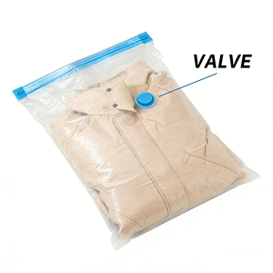 Sacs de rangement sous vide robustes bleus de style européen personnalisables <span class=keywords><strong>avec</strong></span> pompe manuelle en plastique pliable pour l'organisation domestique - Product Image 2