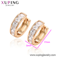 Joyería Xuping con Cantidad de Pedido Limitada a Precio Promocional, Aretes Tipo Huggies de Moda Chapados en Oro de 18K para Mujer
