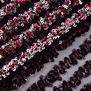 Ngành công nghiệp nặng mới thêu lưới ren váy vải với hạt thêu dọc dải và long lanh dệt váy cưới - Product Image 3