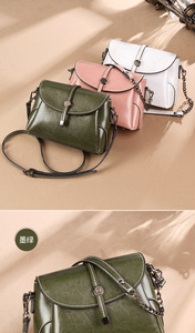 Genuine Soft Leather Women's Diagonal Cross Bag Solid Color Portable Shoulder Bag Fashionable and Simple Small <b>Square</b> Bag - Product Image 5