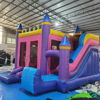 Château gonflable commercial écologique en PVC avec toboggan, combo multi-activités, toboggan, escalade et divertissement, garantie 12 mois