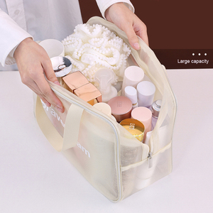 Trousse de maquillage en maille grande capacité, sac de rangement portable pour voyage, trousse de toilette multifonctionnelle - Product Image 2