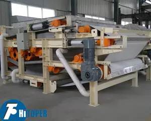 Horizontal belt filter press used in waste water filtration system of full automatic operation