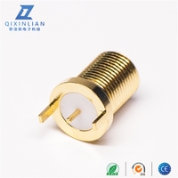 Conector hembra F chapado en oro de cobre puro, placa PCB soldada con paso de 1,5 MM y tipo de conector de orificio interior roscado exterior