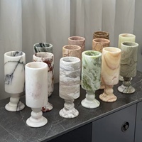 Vase sur piédestal en marbre naturel SHENGLIN, vase à fleurs cylindrique moderne en pierre pour la décoration de la maison, mariage, respectueux de l'environnement