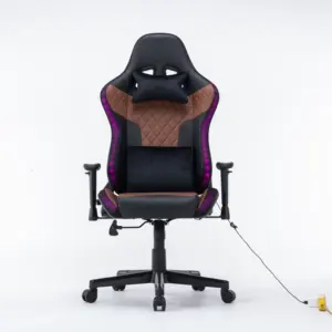 Bán buôn giá rẻ PU da Massage máy tính trò chơi ghế silla Gamer Racing RGB chơi game ghế với đèn